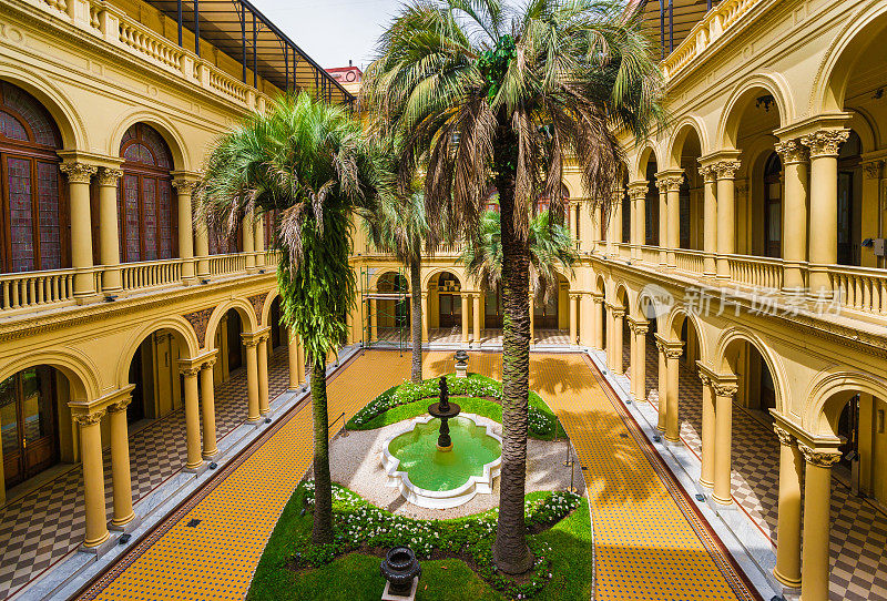 阿根廷布宜诺斯艾利斯Casa Rosada的Palmeras庭院